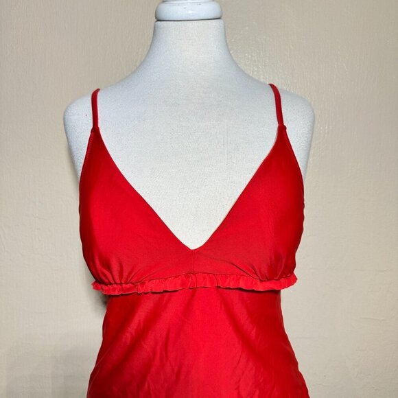 Old Navy Red Ruffle Tankini Top NWOT - Picture 2 of 6